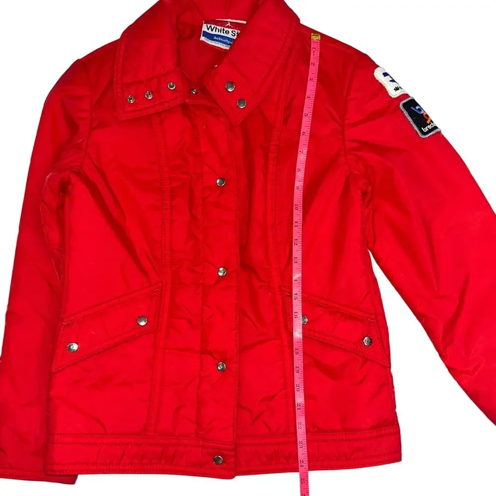 Vintage White Stag Red Breckenridge Colorado Puffer Ski Jacket Size Medium
